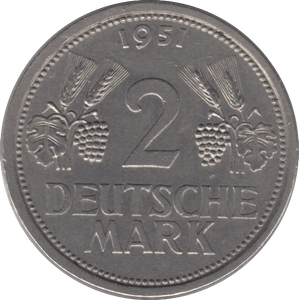 1951 2 DEUTSCHE MARK GERMANY - WORLD COINS - Cambridgeshire Coins