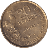 1951 20 FRANCS FRANCE - WORLD COINS - Cambridgeshire Coins