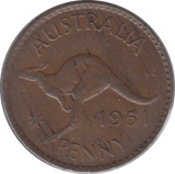 1951 AUSTRALIA ONE PENNY - WORLD COINS - Cambridgeshire Coins