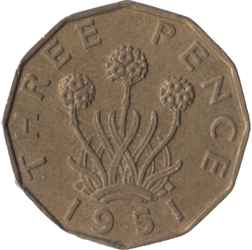 1951 BRASS THREEPENCE ( AUNC ) - Threepence - Cambridgeshire Coins
