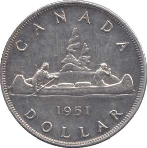 1951 CANADA SILVER ONE DOLLAR 9 - WORLD SILVER COINS - Cambridgeshire Coins
