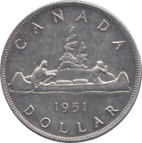 1951 CANADA SILVER ONE DOLLAR 9 - WORLD SILVER COINS - Cambridgeshire Coins
