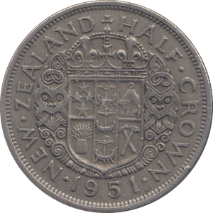 1951 HALF CROWN NEW ZEALAND - WORLD COINS - Cambridgeshire Coins