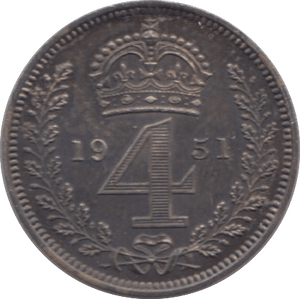 1951 MAUNDY FOURPENCE ( BU ) - Maundy Coins - Cambridgeshire Coins