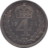 1951 MAUNDY FOURPENCE ( BU ) - Maundy Coins - Cambridgeshire Coins