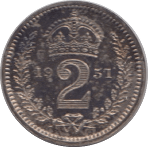 1951 MAUNDY TWOPENCE ( BU ) - Maundy Coins - Cambridgeshire Coins
