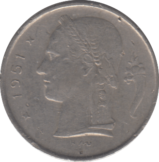 1951 ONE FRANC BELGIUM - WORLD COINS - Cambridgeshire Coins