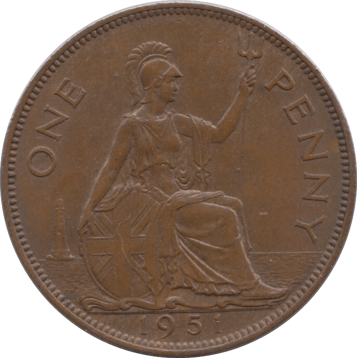 1951 PENNY ( AUNC ) 2 - Penny - Cambridgeshire Coins