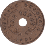 1951 PENNY SOUTHERN RHODESIA - WORLD COINS - Cambridgeshire Coins