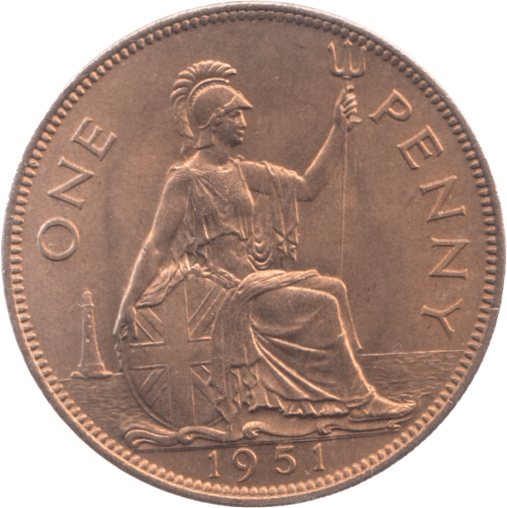 1951 PENNY ( UNC ) 27 - Penny - Cambridgeshire Coins