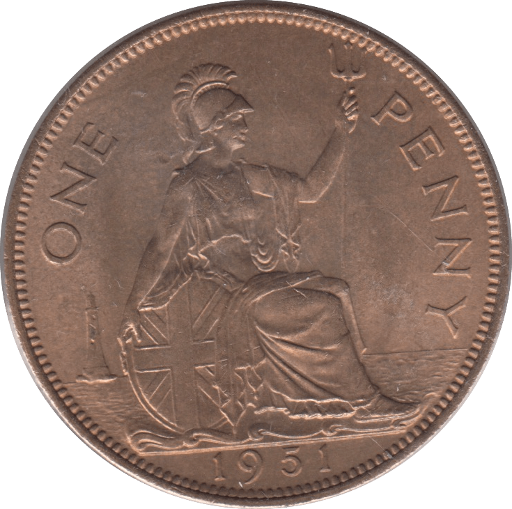 1951 PENNY ( UNC ) 42 - Penny - Cambridgeshire Coins