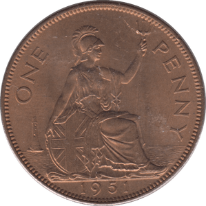 1951 PENNY ( UNC ) 43 - Penny - Cambridgeshire Coins