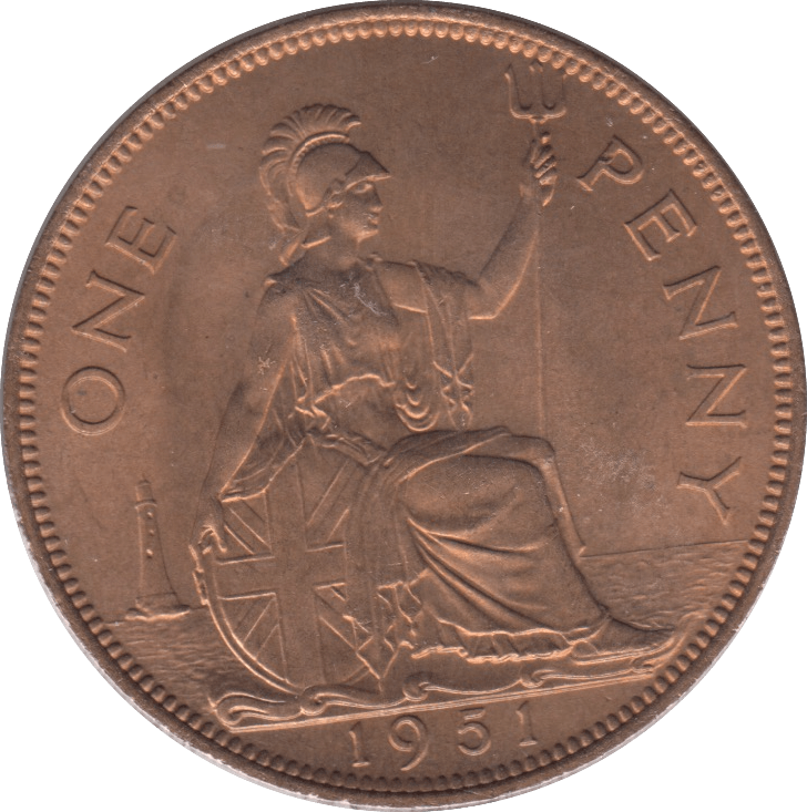 1951 PENNY ( UNC ) 44 - Penny - Cambridgeshire Coins