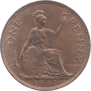 1951 PENNY ( UNC ) 7 - Penny - Cambridgeshire Coins