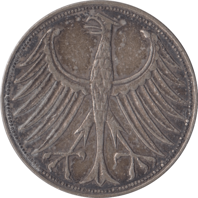 1951 SILVER 5 MARK GERMANY - SILVER WORLD COINS - Cambridgeshire Coins