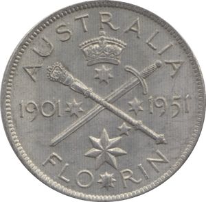 1951 SILVER FLORIN AUSTRALIA 2 - WORLD SILVER COINS - Cambridgeshire Coins