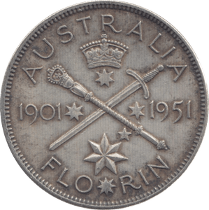 1951 SILVER FLORIN AUSTRALIA - WORLD SILVER COINS - Cambridgeshire Coins