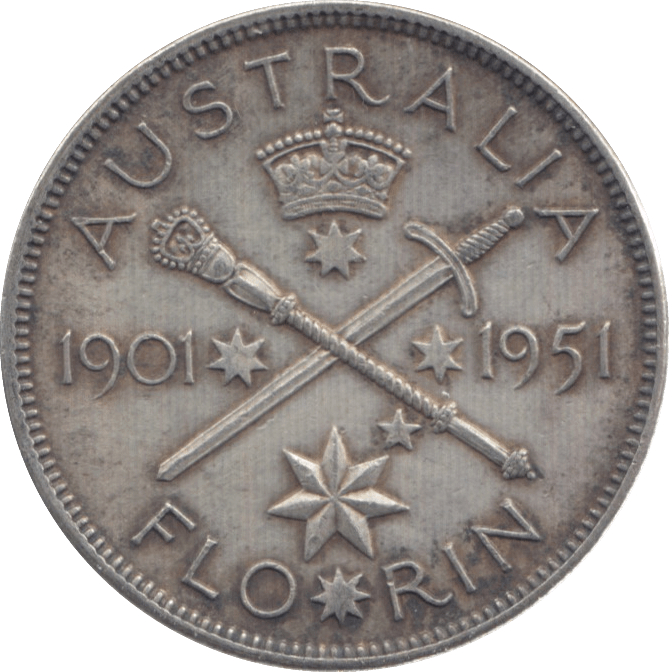 1951 SILVER FLORIN AUSTRALIA - WORLD SILVER COINS - Cambridgeshire Coins
