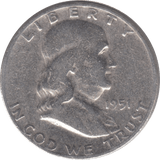 1951 SILVER HALF DOLLAR USA A - WORLD SILVER COINS - Cambridgeshire Coins