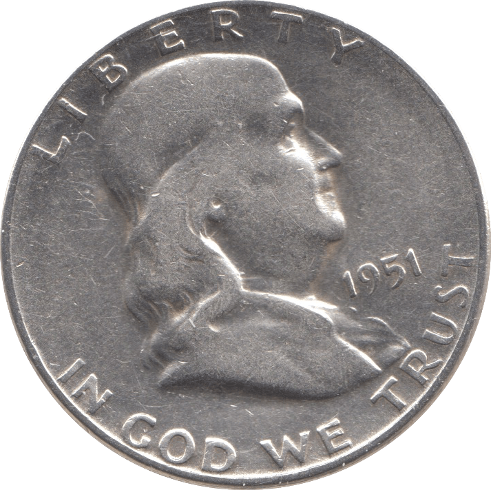 1951 SILVER HALF DOLLAR USA - SILVER WORLD COINS - Cambridgeshire Coins