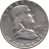 1951 SILVER HALF DOLLAR USA - SILVER WORLD COINS - Cambridgeshire Coins