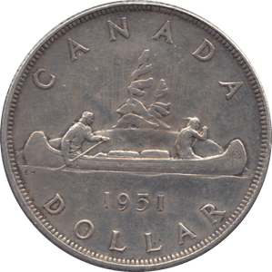 1951 SILVER ONE DOLLAR CANADA - WORLD SILVER COINS - Cambridgeshire Coins