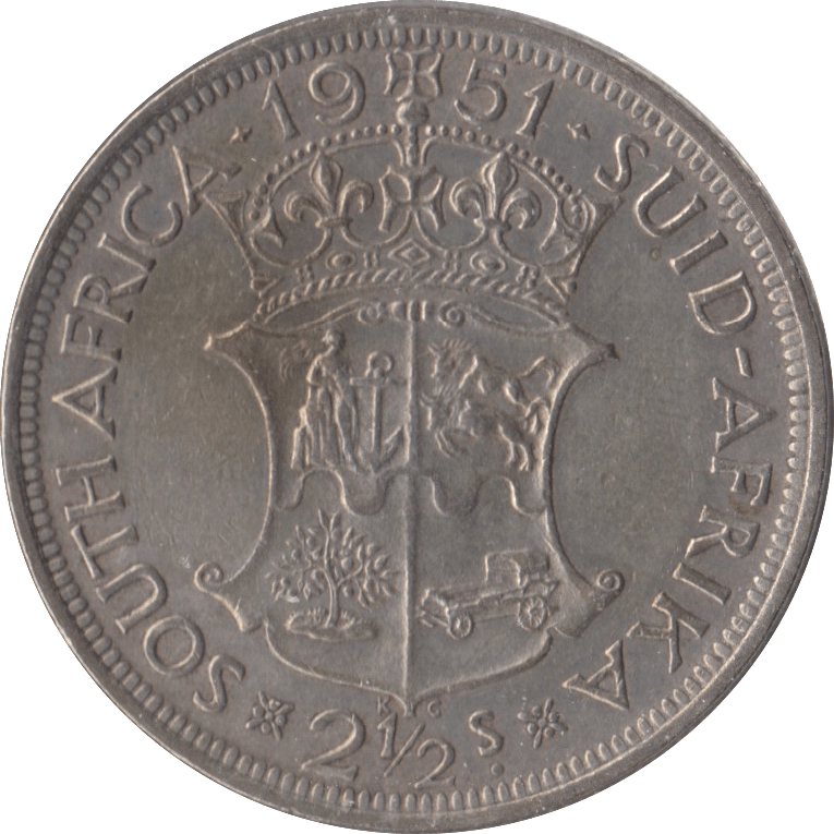 1951 SILVER SOUTH AFRICA 2 1/2 SHILLING - WORLD COINS - Cambridgeshire Coins
