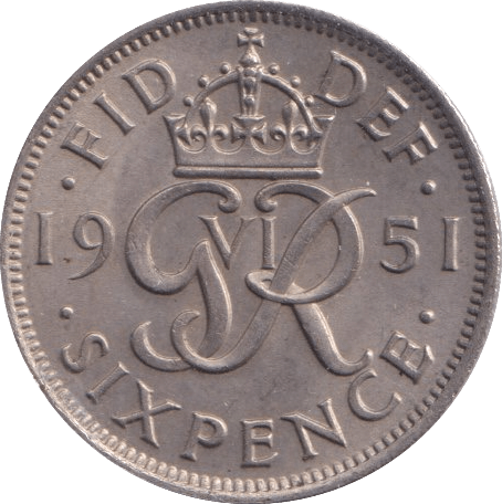 1951 SIXPENCE ( UNC ) 2 - Sixpence - Cambridgeshire Coins