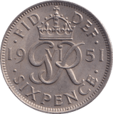 1951 SIXPENCE ( UNC ) 2 - Sixpence - Cambridgeshire Coins