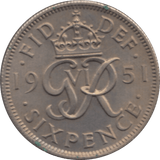 1951 SIXPENCE ( UNC ) - SIXPENCE - Cambridgeshire Coins