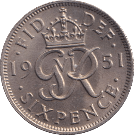 1951 SIXPENCE ( UNC ) - Sixpence - Cambridgeshire Coins
