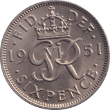 1951 SIXPENCE ( UNC ) - Sixpence - Cambridgeshire Coins