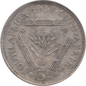1951 SOUTH AFRICA SILVER THREEPENCE - SILVER WORLD COINS - Cambridgeshire Coins