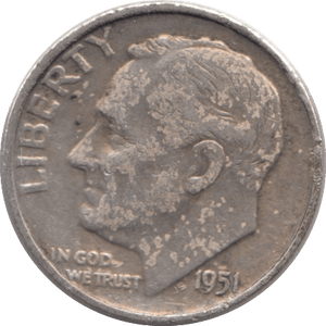 1951 USA SILVER DIME DENVER MINT - SILVER WORLD COINS - Cambridgeshire Coins
