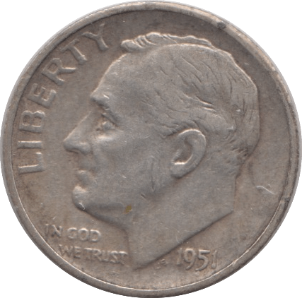 1951 USA SILVER DIME SAN FRANCISCO MINT - SILVER WORLD COINS - Cambridgeshire Coins