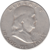 1951 USA SILVER HALF DOLLAR - WORLD COINS - Cambridgeshire Coins