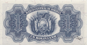 1952 1 BOLIVIANO BANKNOTE BOLIVIA REF 616 - World Banknotes - Cambridgeshire Coins