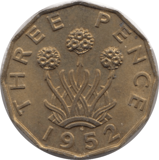 1952 BRASS THREEPENCE ( BU ) 3 - Threepence - Cambridgeshire Coins
