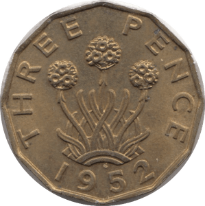 1952 BRASS THREEPENCE ( BU ) 4 - Threepence - Cambridgeshire Coins