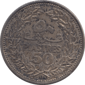 1952 LEBANON SILVER 50 PIASTRES - WORLD SILVER COINS - Cambridgeshire Coins