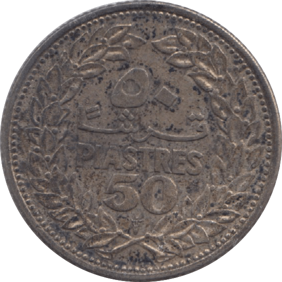 1952 LEBANON SILVER 50 PIASTRES - WORLD SILVER COINS - Cambridgeshire Coins