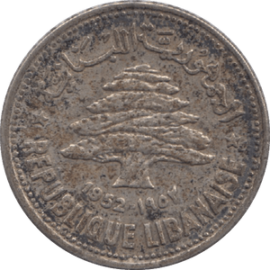 1952 LEBANON SILVER 50 PIASTRES - WORLD SILVER COINS - Cambridgeshire Coins
