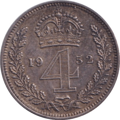 1952 MAUNDY FOURPENCE ( AUNC ) - MAUNDY FOURPENCE - Cambridgeshire Coins