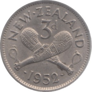 1952 NEW ZEALAND THREEPENCE - WORLD COINS - Cambridgeshire Coins