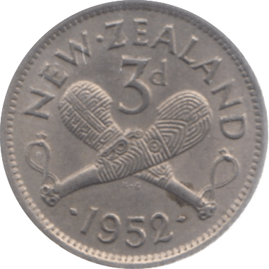1952 NEW ZEALAND THREEPENCE - WORLD COINS - Cambridgeshire Coins