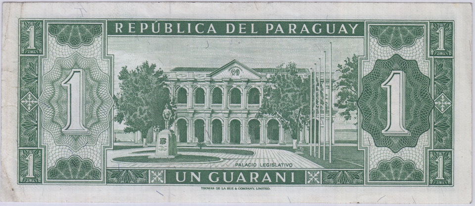 1952 PARAGUAY ONE GUARANI BANKNOTE REF 1458 - World Banknotes - Cambridgeshire Coins