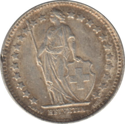 1952 SILVER 1/2 FRANC SWITZERLAND - WORLD SILVER COINS - Cambridgeshire Coins