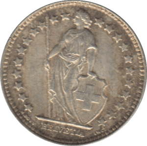 1952 SILVER 1/2 FRANC SWITZERLAND - WORLD SILVER COINS - Cambridgeshire Coins
