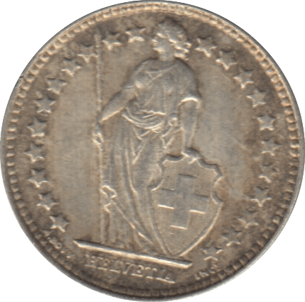 1952 SILVER 1/2 FRANC SWITZERLAND - WORLD SILVER COINS - Cambridgeshire Coins
