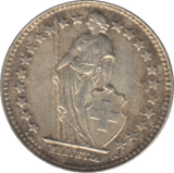 1952 SILVER 1/2 FRANC SWITZERLAND - WORLD SILVER COINS - Cambridgeshire Coins